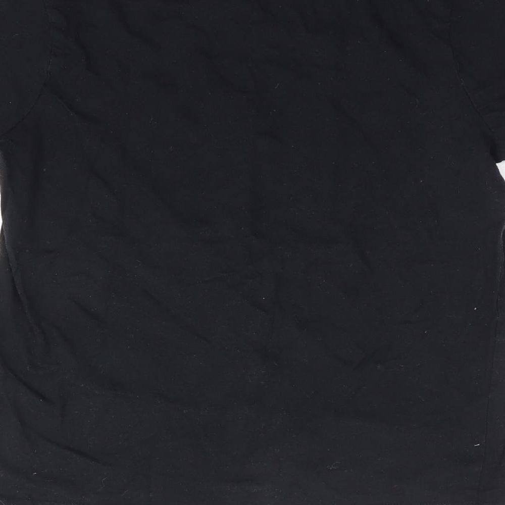 Primark Boys Black Cotton Basic T-Shirt Size 8-9 Years Crew Neck Pullover - Football