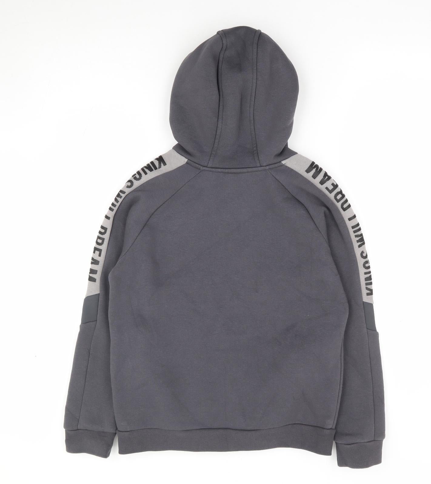 Kings Will Dream Boys Grey Cotton Full Zip Hoodie Size 10 Years Zip