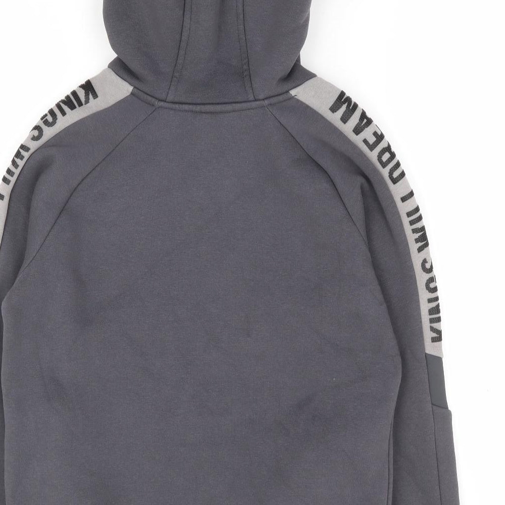 Kings Will Dream Boys Grey Cotton Full Zip Hoodie Size 10 Years Zip