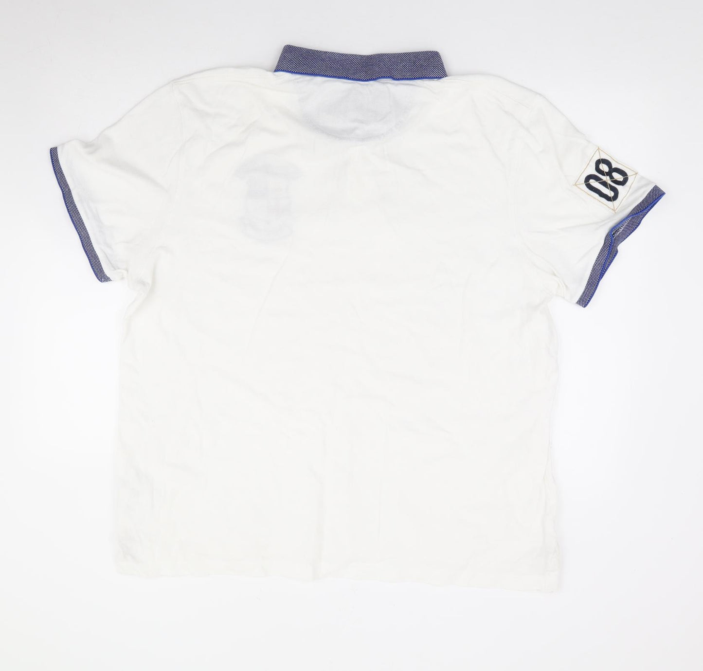 Duffer of St. George Mens White Cotton Polo Size XL Collared Pullover