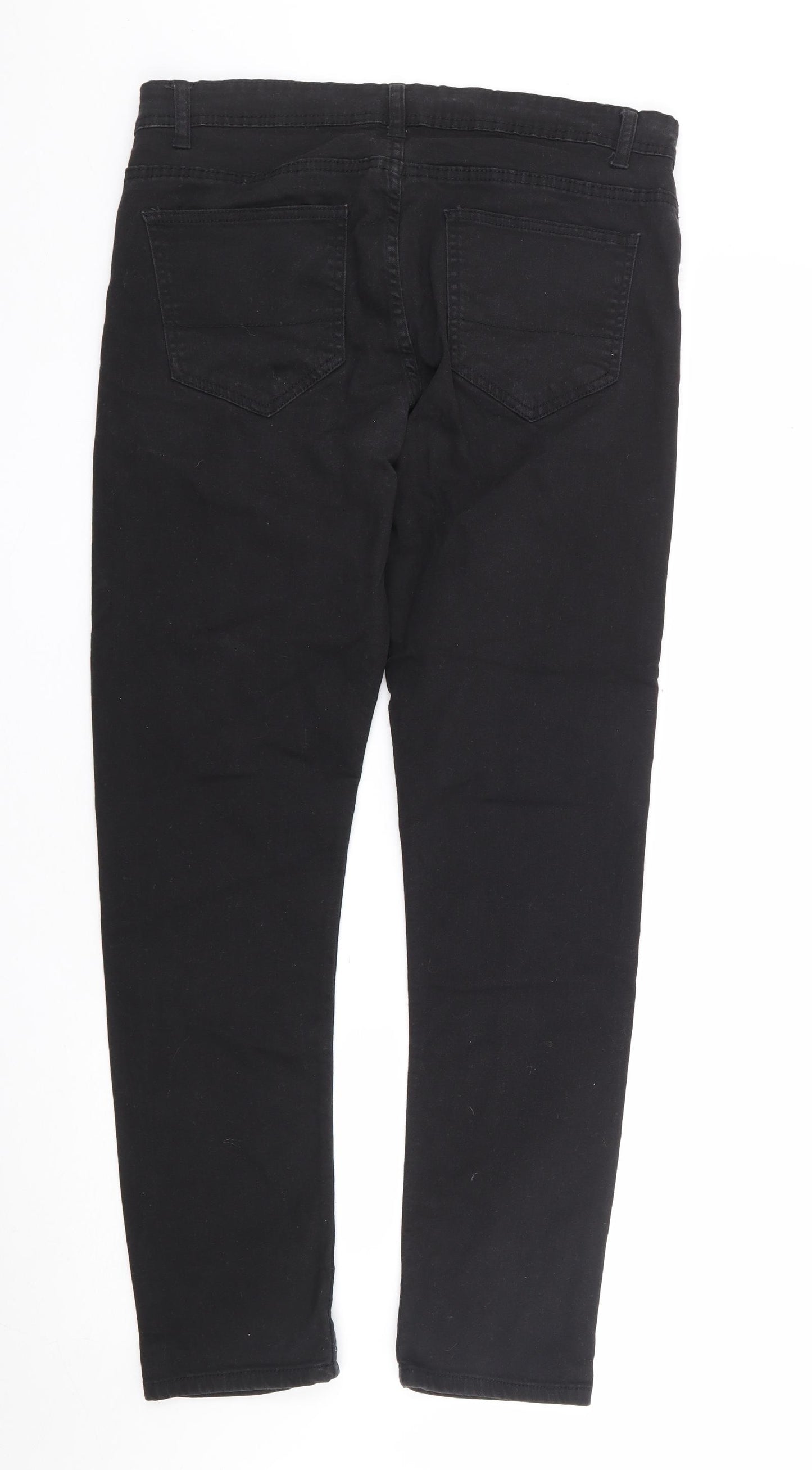 Primark Mens Black Cotton Skinny Jeans Size 34 in L31 in Regular Zip