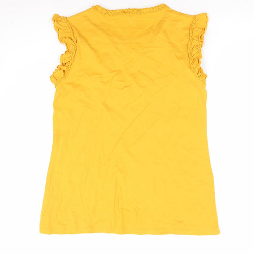 Falmer Heritage Womens Yellow 100% Cotton Jersey Tank Size 8 Round Neck