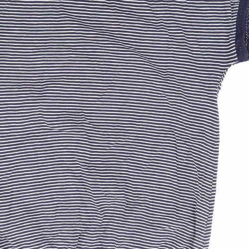 NEXT Womens Blue Striped 100% Cotton Jersey T-Shirt Size 10 Round Neck