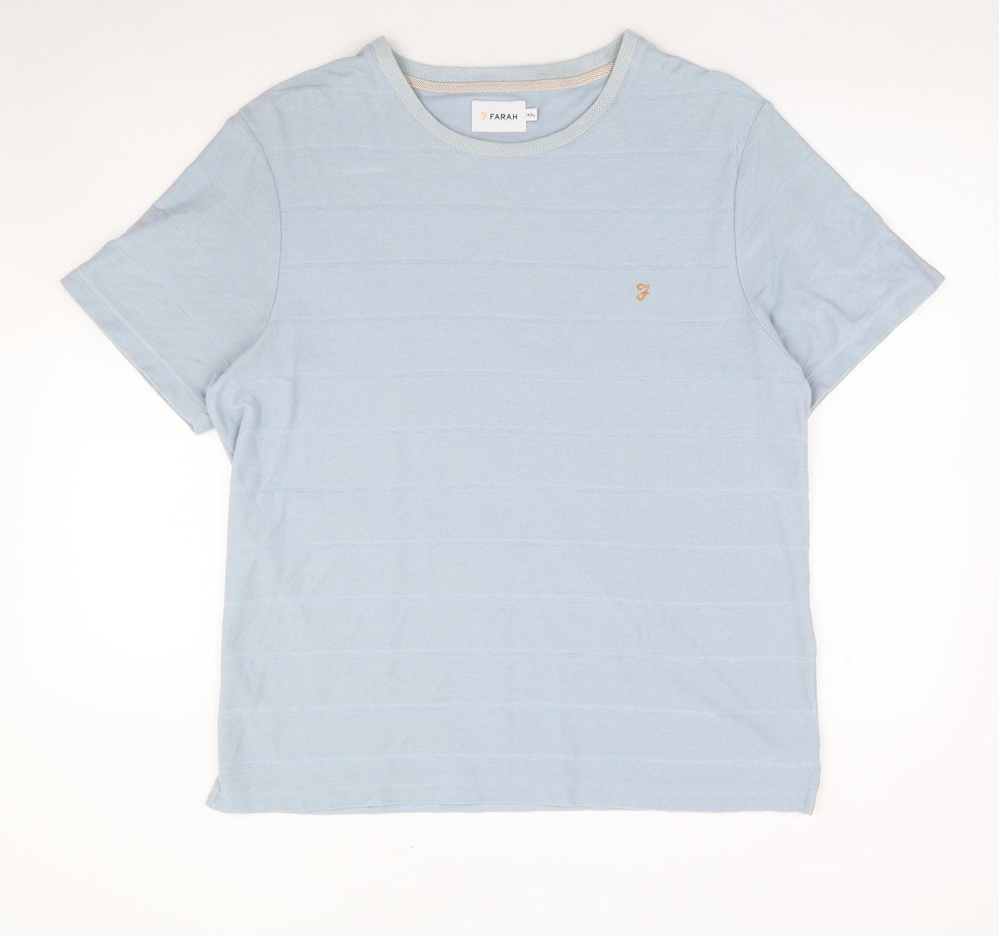 Farah Mens Blue Cotton T-Shirt Size 2XL Round Neck