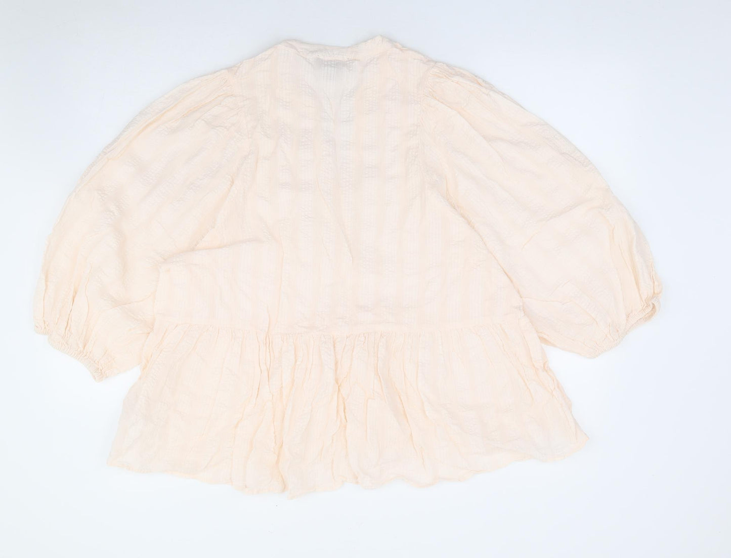 Primark Womens Pink 100% Cotton Jersey Blouse Size 16 V-Neck