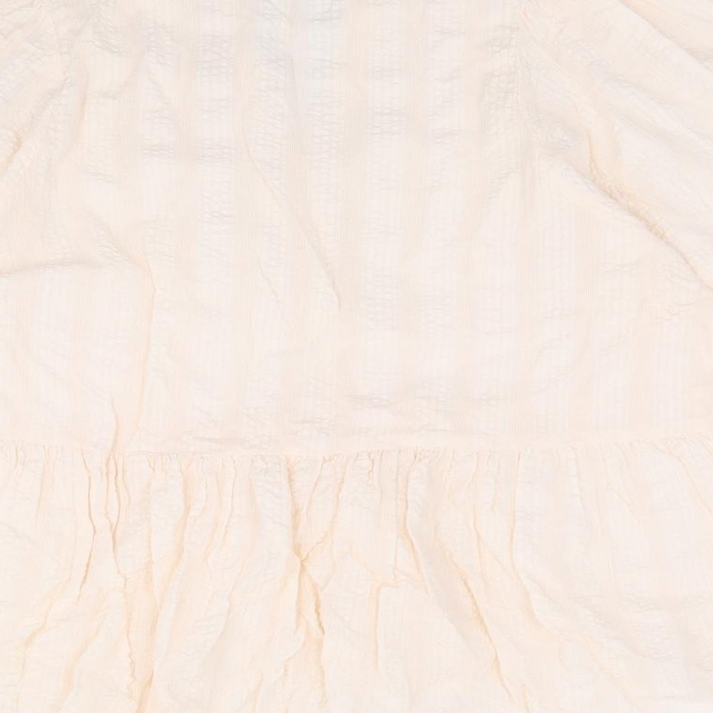 Primark Womens Pink 100% Cotton Jersey Blouse Size 16 V-Neck