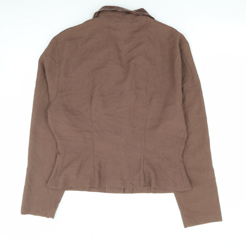 Ego Womens Brown Polyester Jacket Suit Jacket Size 12