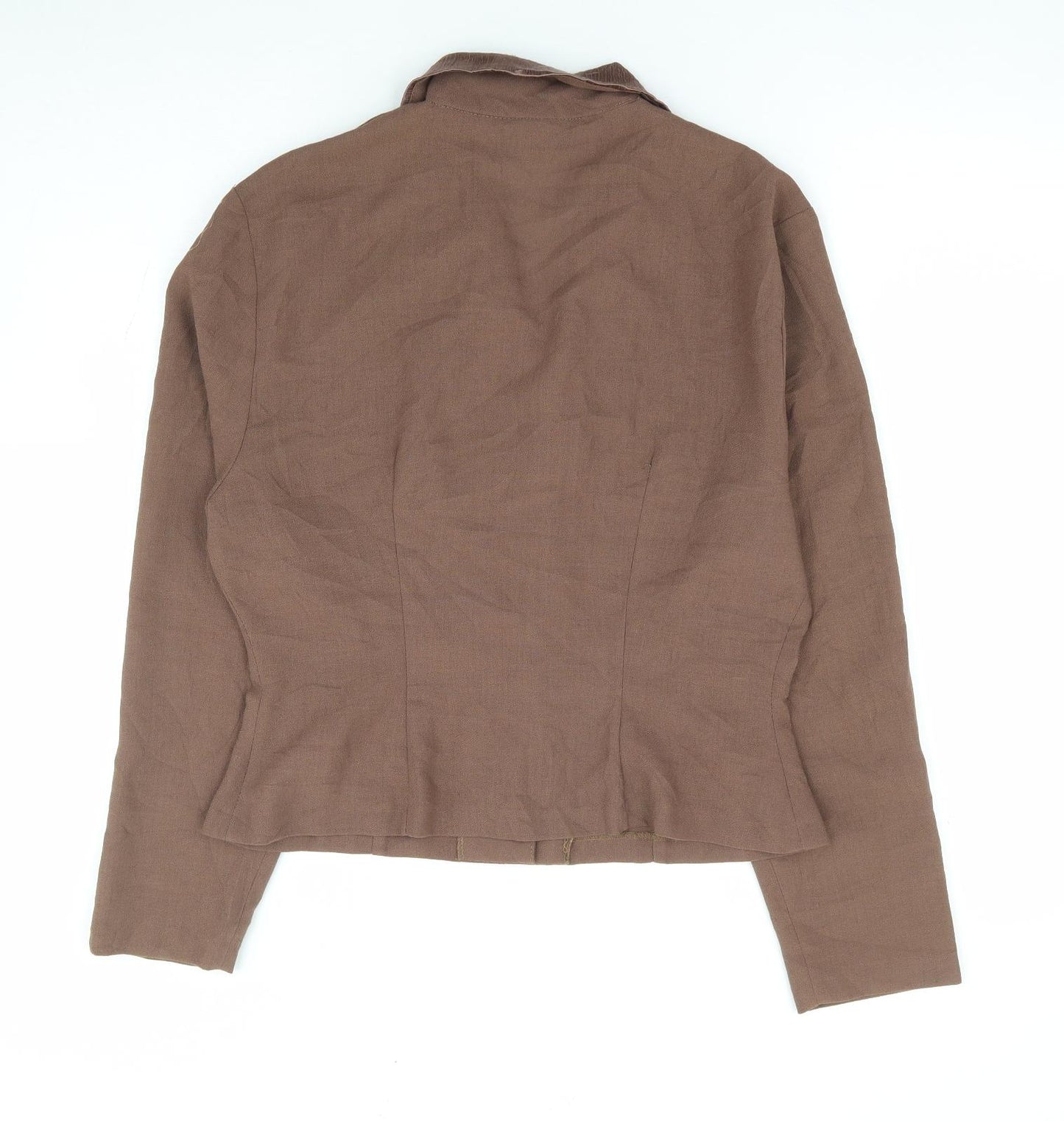 Ego Womens Brown Polyester Jacket Suit Jacket Size 12