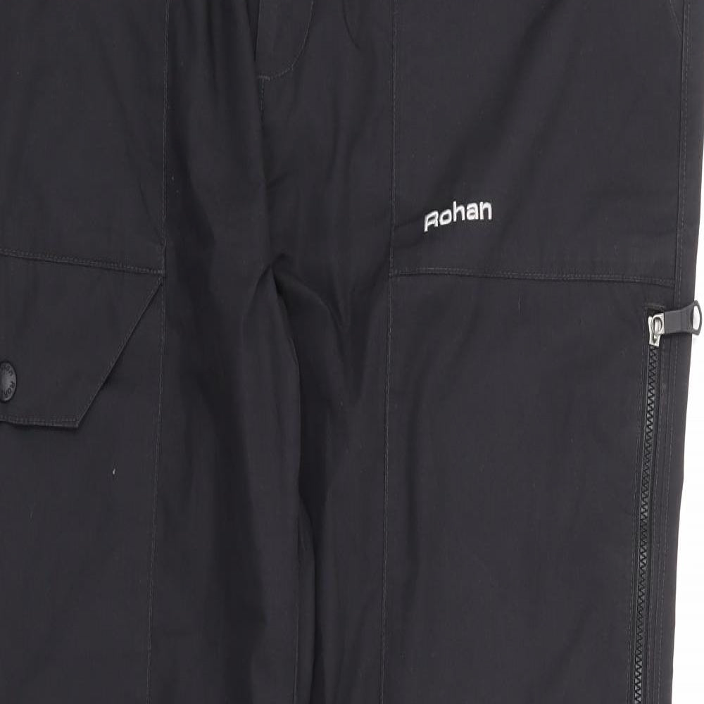 Rohan Mens Black Polyester Trousers Size 38 in L32 in Regular Zip - Workwear