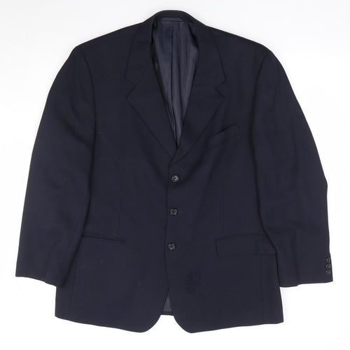 Scott International Mens Blue Polyester Jacket Suit Jacket Size 44