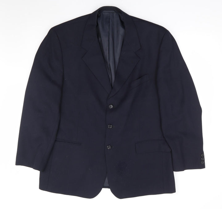 Scott International Mens Blue Polyester Jacket Suit Jacket Size 44