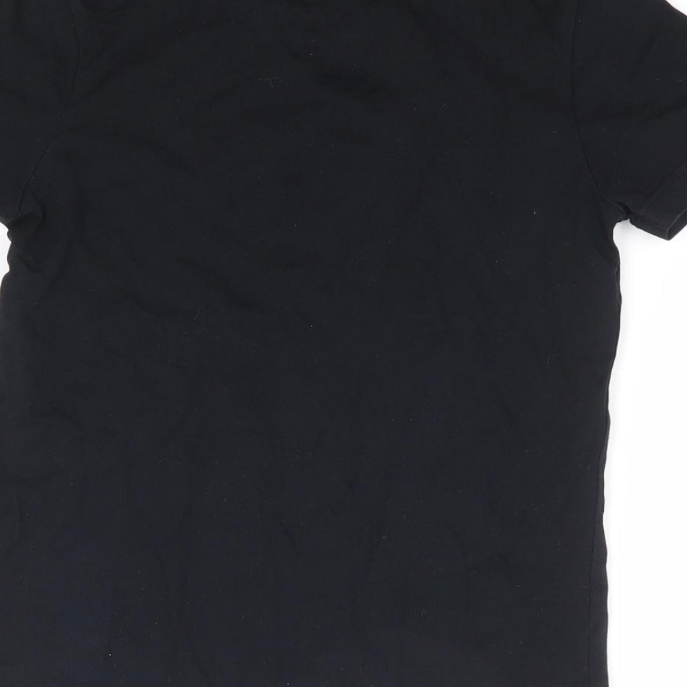 George Boys Black 100% Cotton Jersey T-Shirt Size 6-7 Years Crew Neck Pullover - Shark