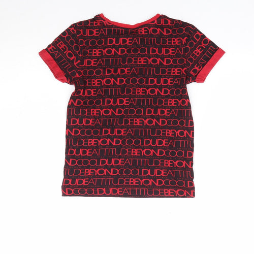 George Boys Red 100% Cotton Basic T-Shirt Size 6-7 Years Crew Neck Pullover - Cool Dude