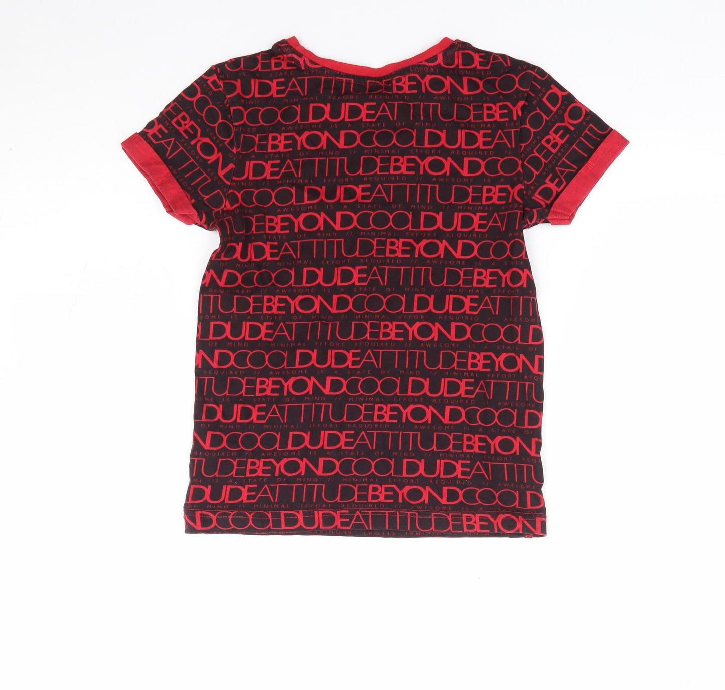 George Boys Red 100% Cotton Basic T-Shirt Size 6-7 Years Crew Neck Pullover - Cool Dude