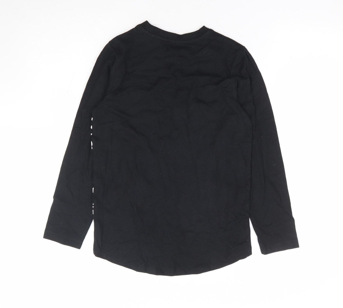 Nutmeg Boys Black 100% Cotton Jersey T-Shirt Size 10-11 Years Crew Neck Pullover - Tiger