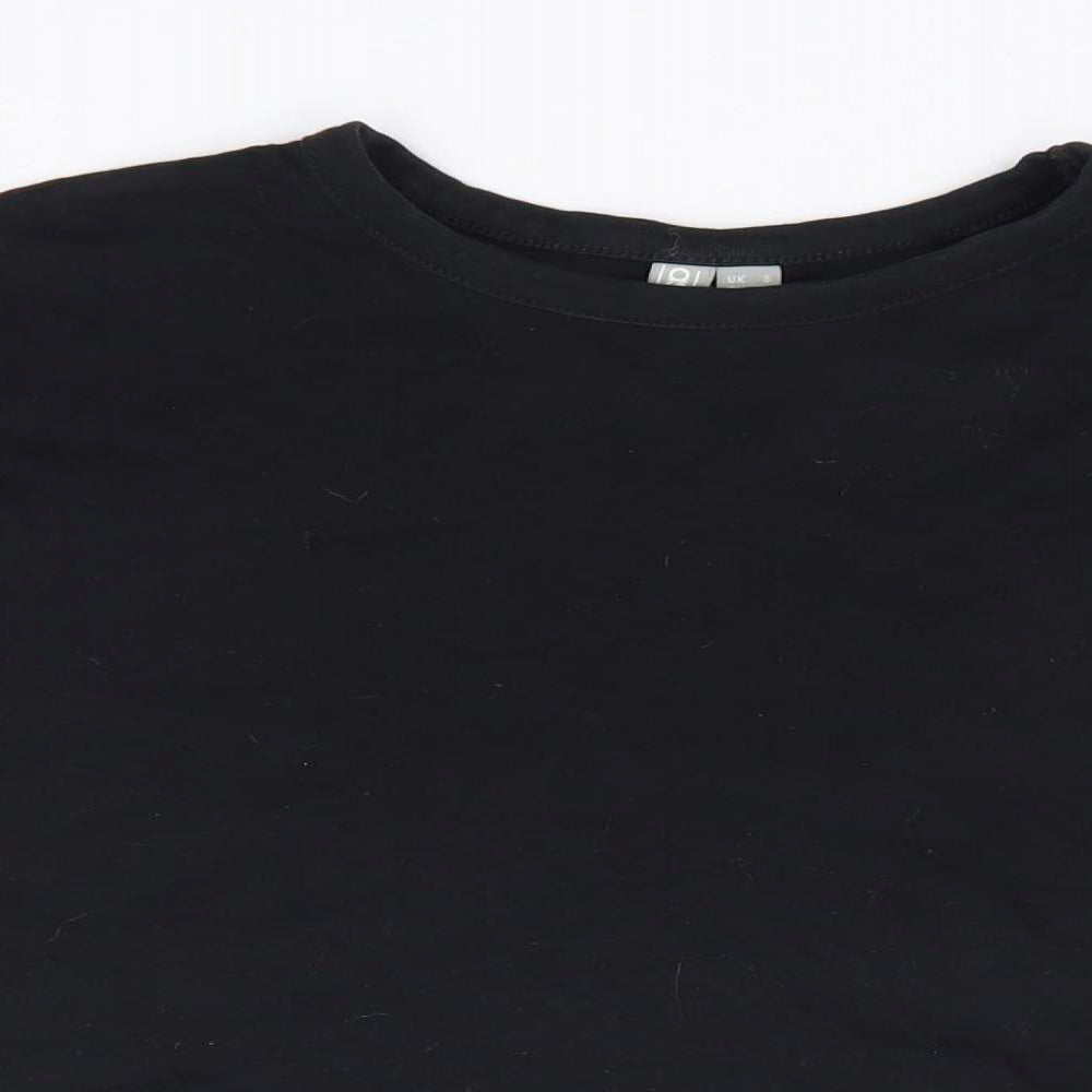 ASOS Womens Black 100% Cotton Cropped T-Shirt Size 8 Round Neck