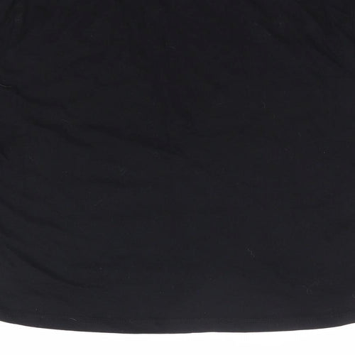 ASOS Womens Black 100% Cotton Cropped T-Shirt Size 8 Round Neck