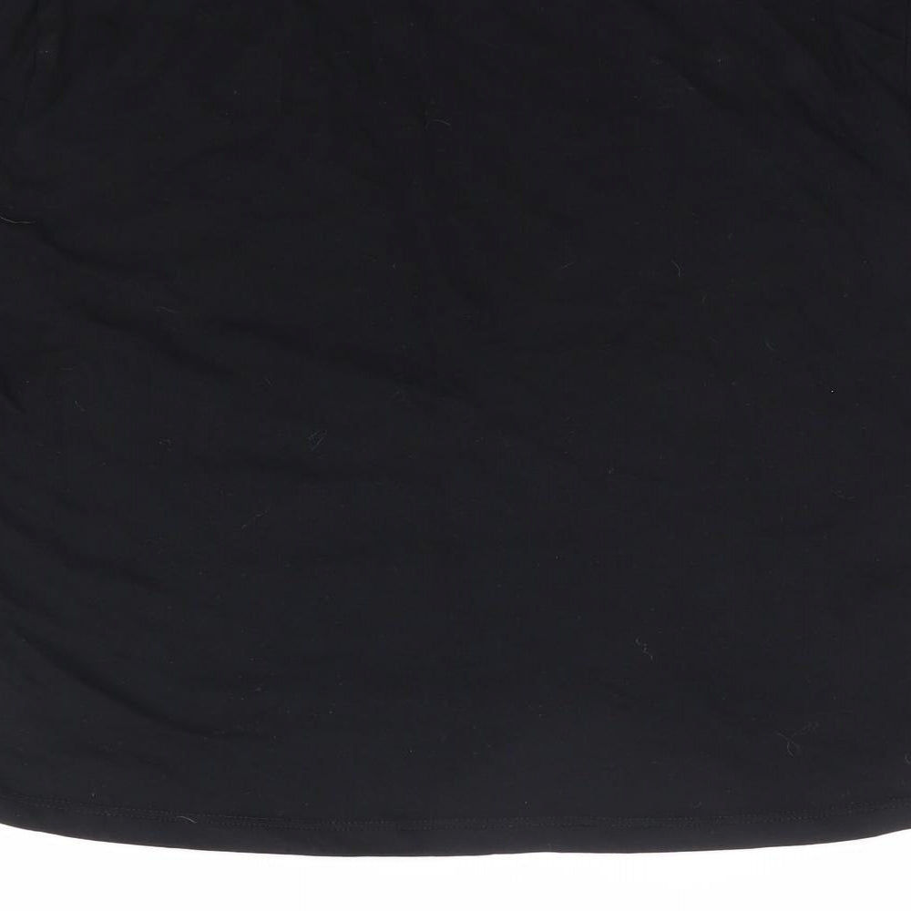 ASOS Womens Black 100% Cotton Cropped T-Shirt Size 8 Round Neck