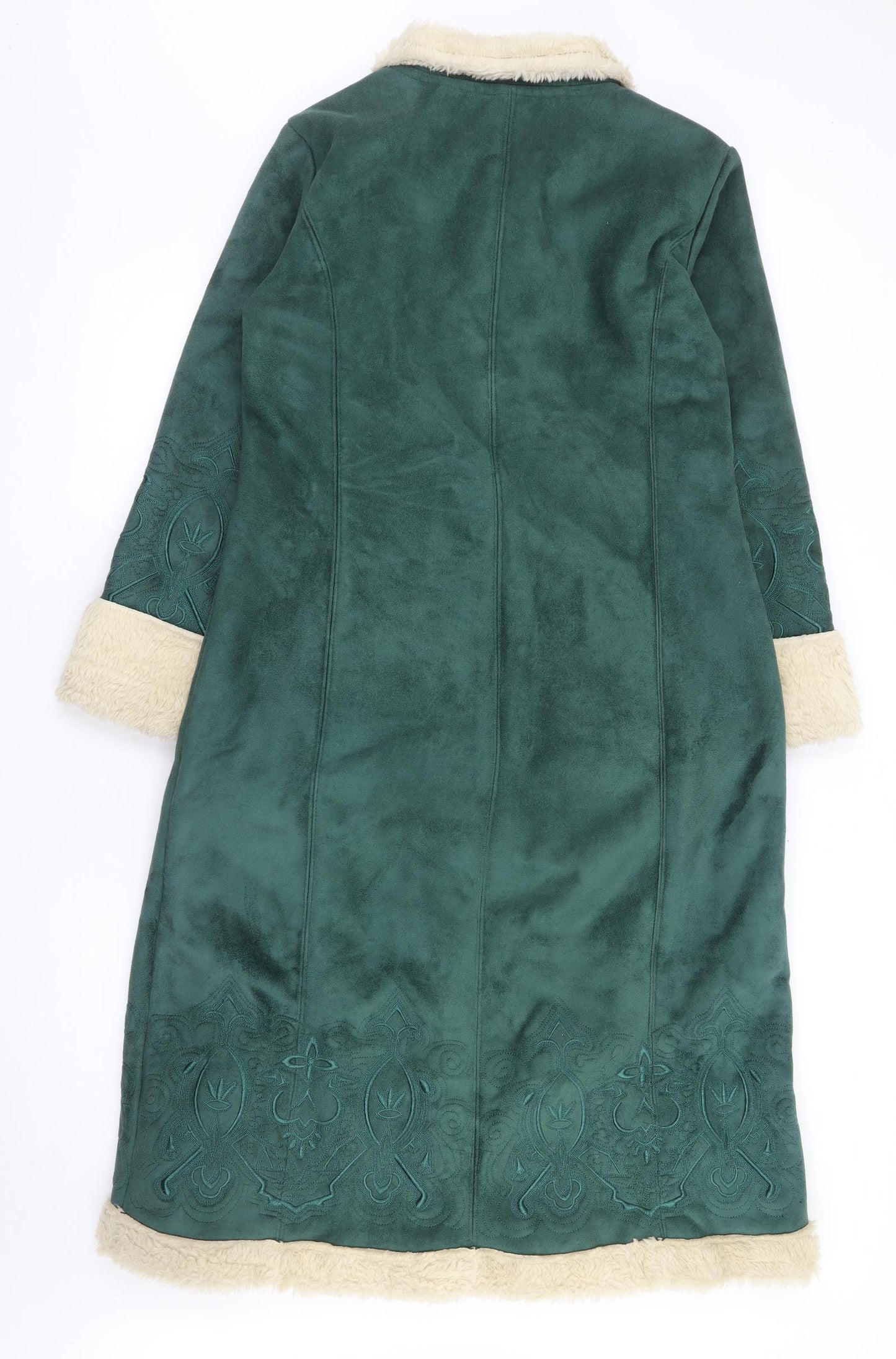 Centigrade Womens Green Floral Overcoat Coat Size S Button