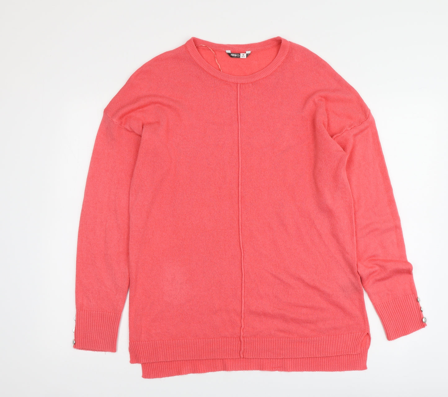 Pep&Co Womens Pink Round Neck Acrylic Pullover Jumper Size 16