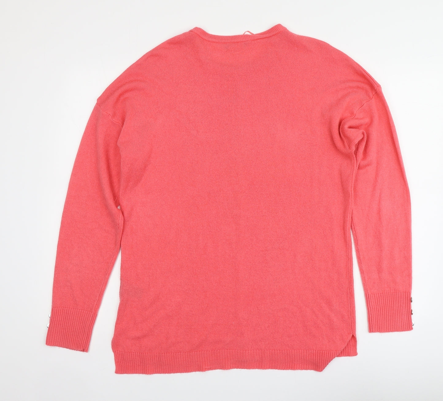 Pep&Co Womens Pink Round Neck Acrylic Pullover Jumper Size 16