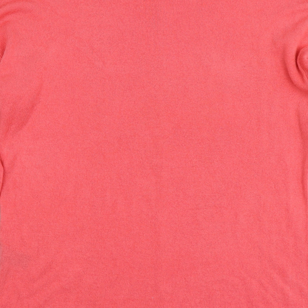Pep&Co Womens Pink Round Neck Acrylic Pullover Jumper Size 16