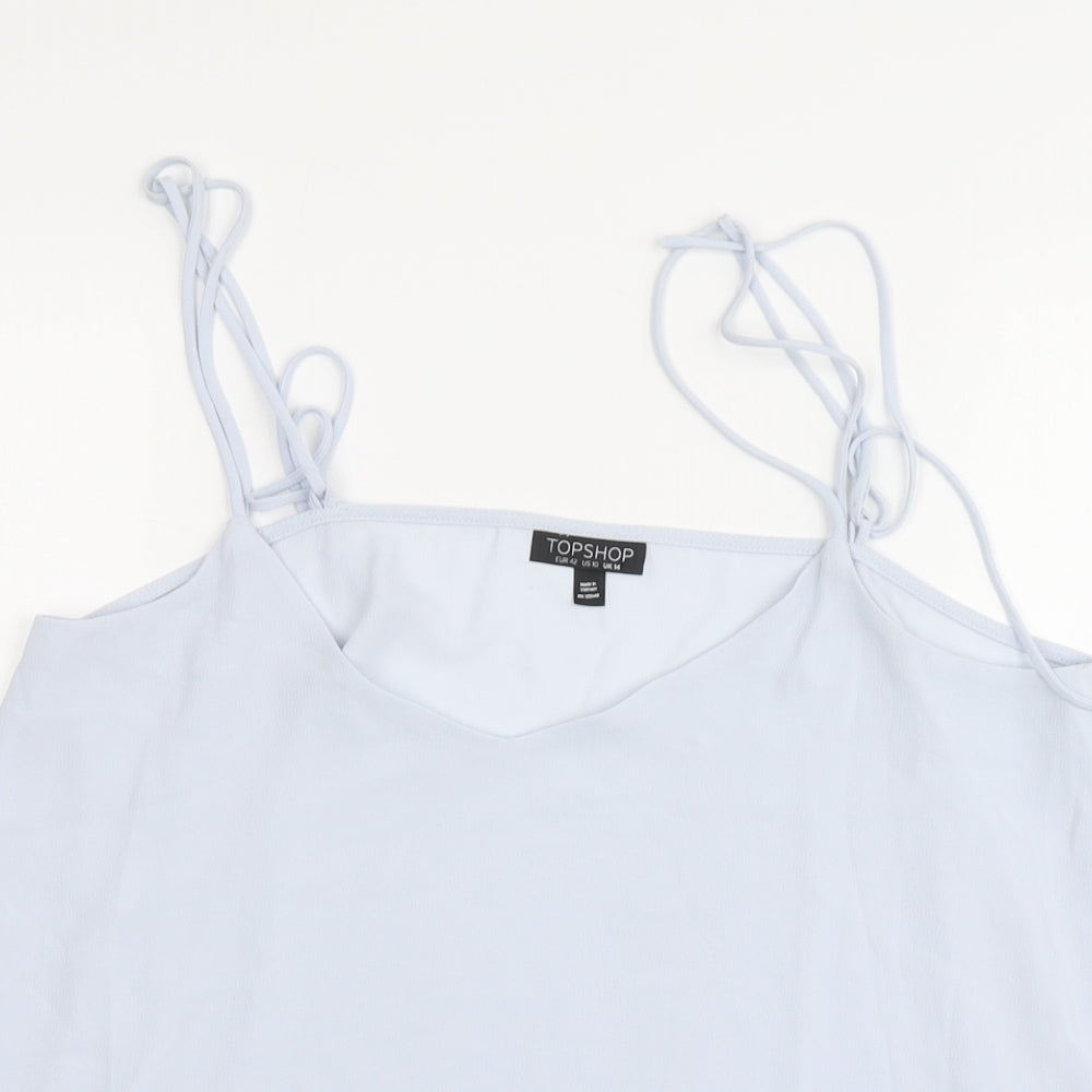 Dunnes Stores Womens Blue Polyester Camisole Blouse Size 14 V-Neck