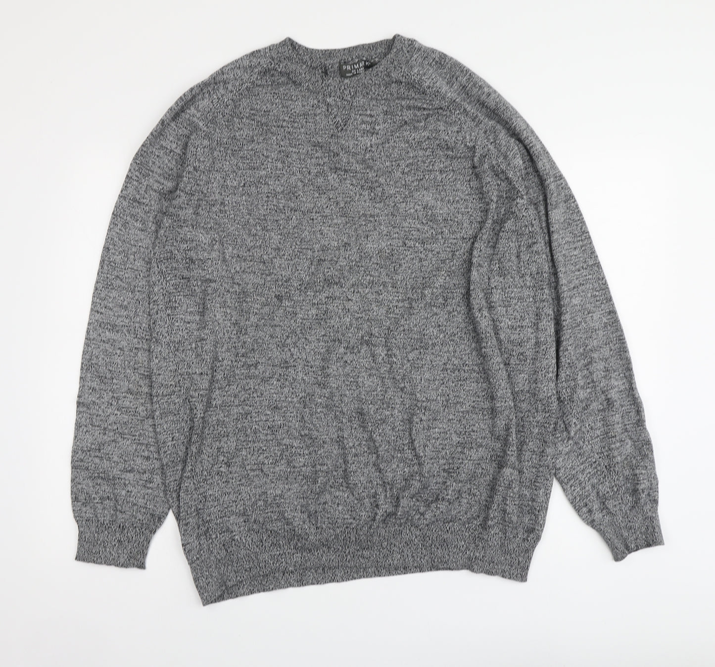 Primark Mens Grey Round Neck Cotton Pullover Jumper Size 3XL