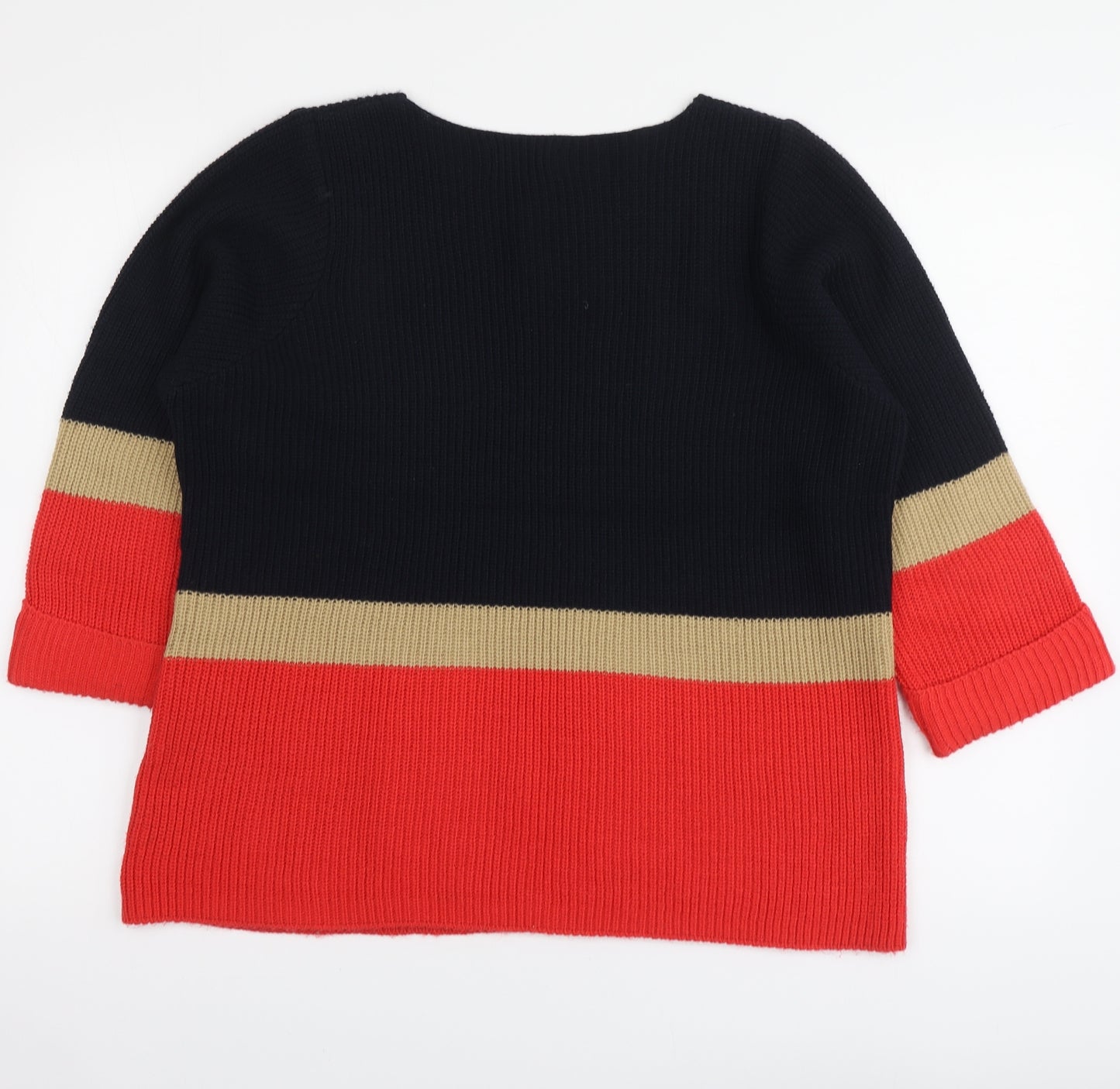 NEXT Womens Multicoloured Round Neck Striped Acrylic Pullover Jumper Size 20