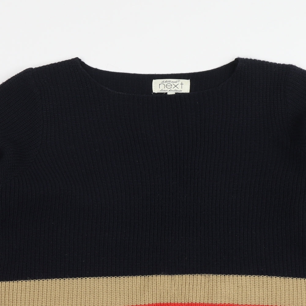 NEXT Womens Multicoloured Round Neck Striped Acrylic Pullover Jumper Size 20