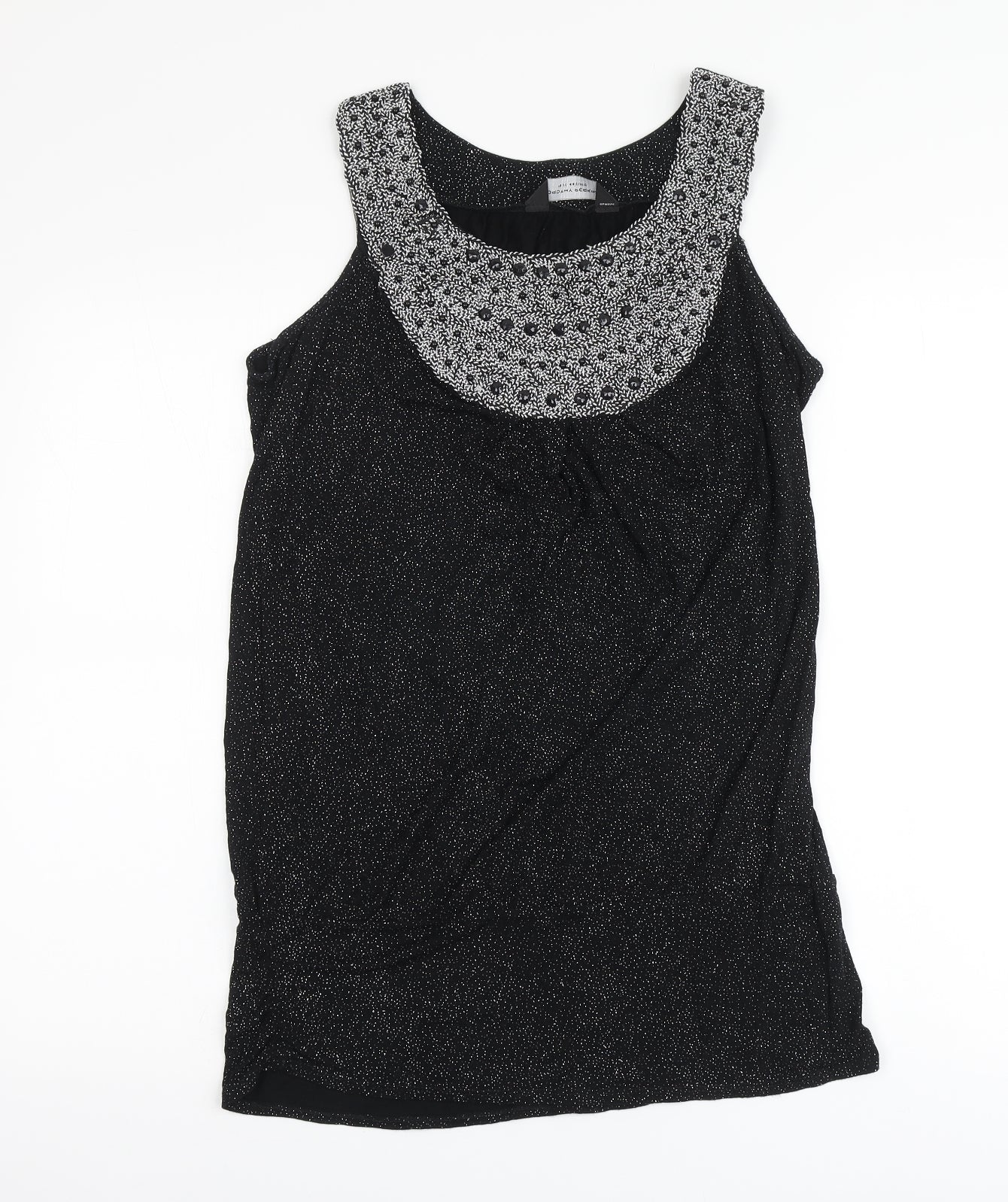 Dorothy Perkins Womens Black Viscose Basic Tank Size 16 Round Neck