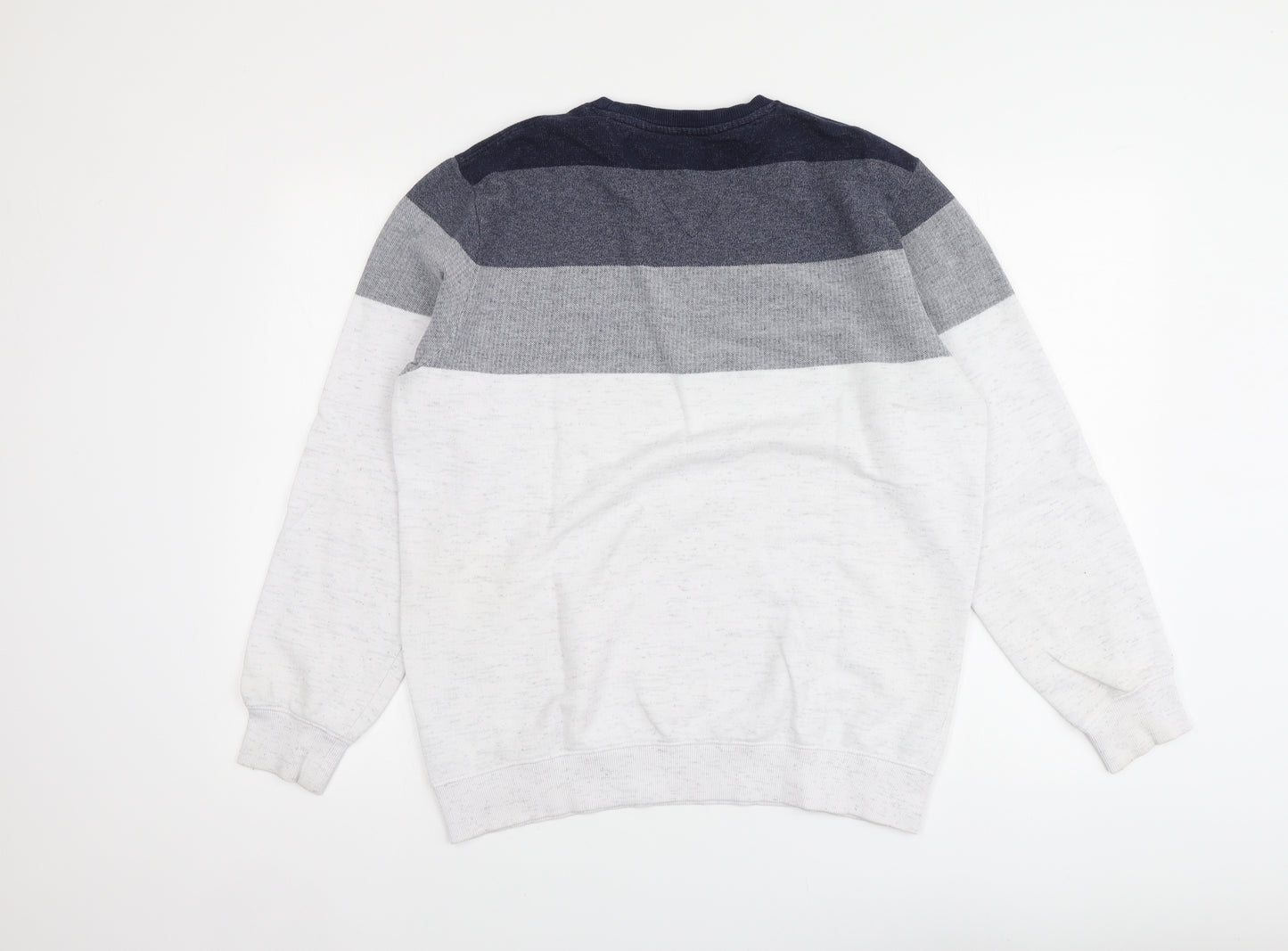 Octave Mens Multicoloured Striped Cotton Pullover Sweatshirt Size XL - Predict