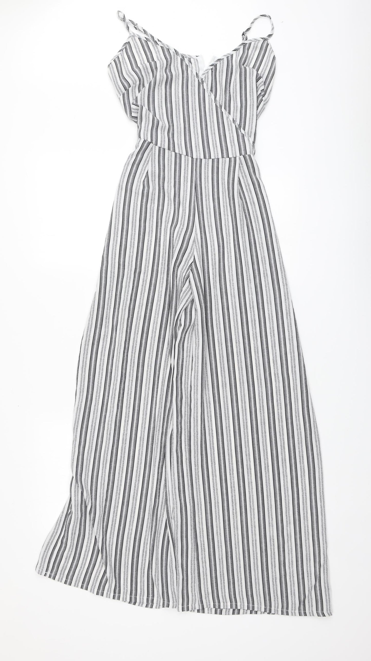 Atmosphere Womens Grey Striped Polyester Jumpsuit One-Piece Size 10