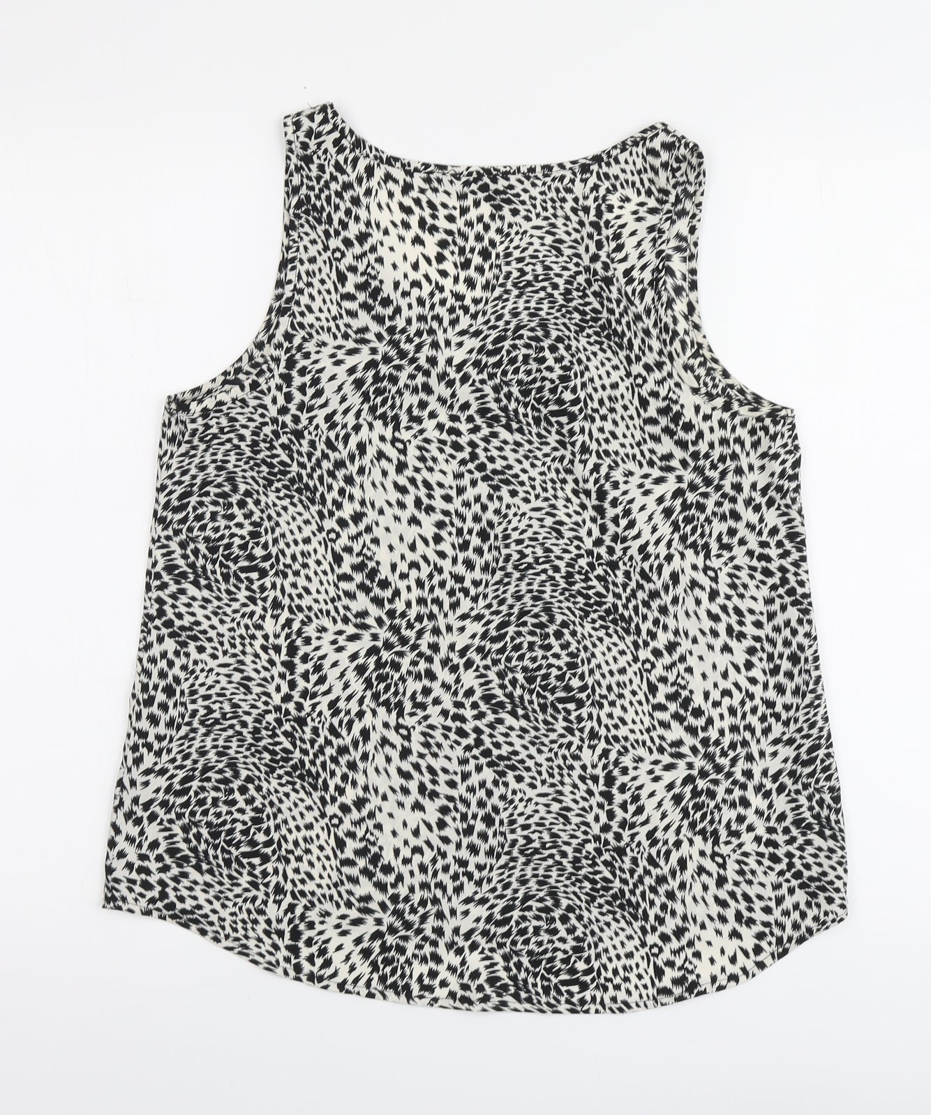 Atmosphere Womens Beige Animal Print Polyester Basic Blouse Size 12 Round Neck