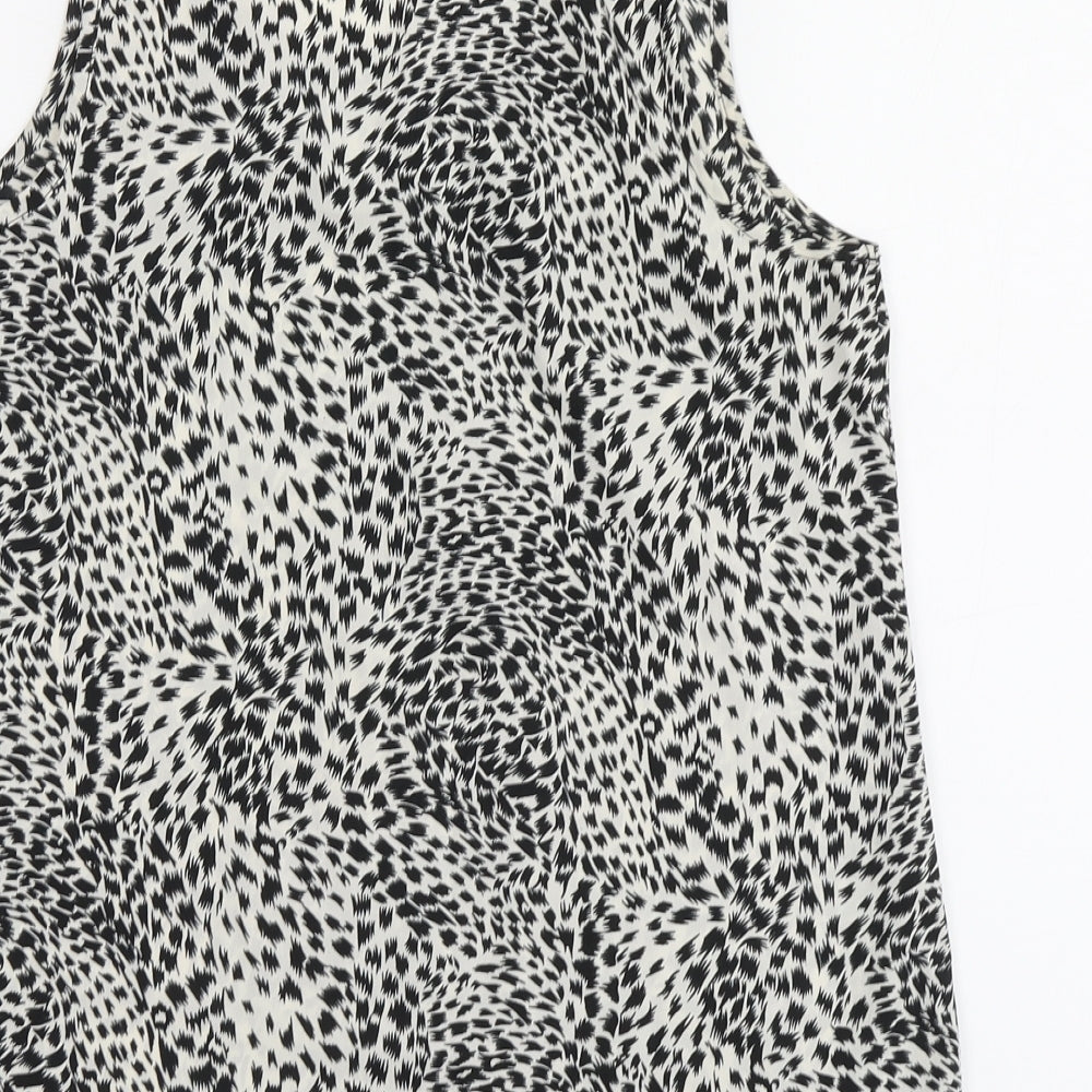 Atmosphere Womens Beige Animal Print Polyester Basic Blouse Size 12 Round Neck