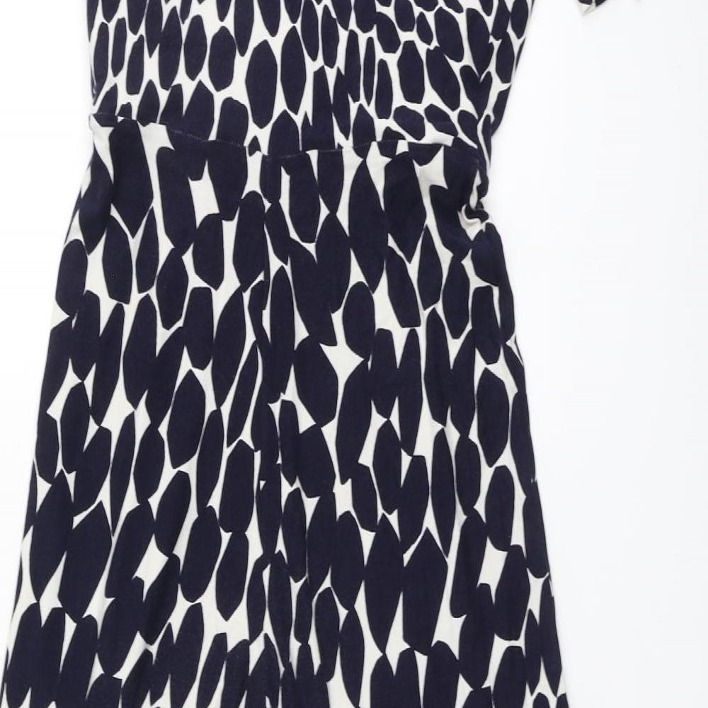 Phase Eight Womens Blue Animal Print Polyester Jumpsuit One-Piece Size 8