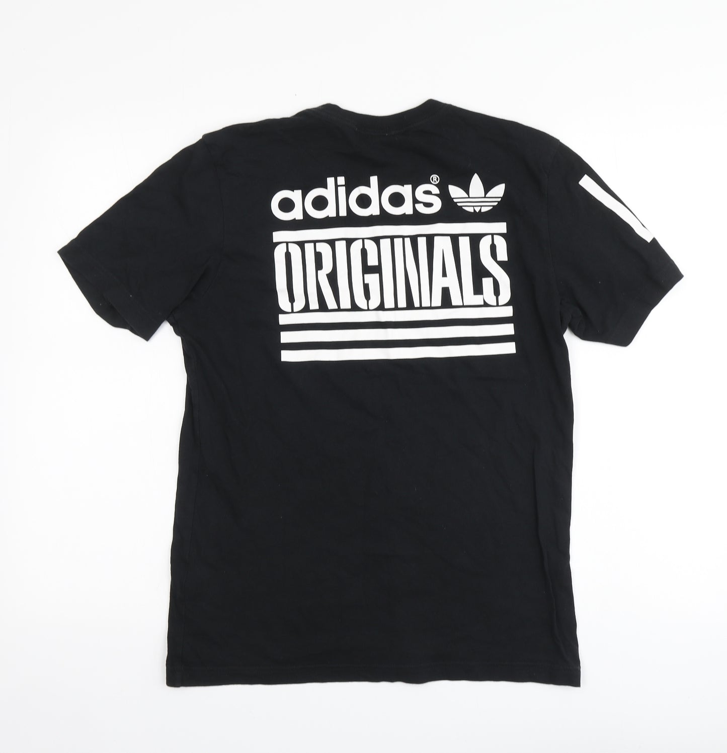 adidas Womens Black Cotton Basic T-Shirt Size M Round Neck