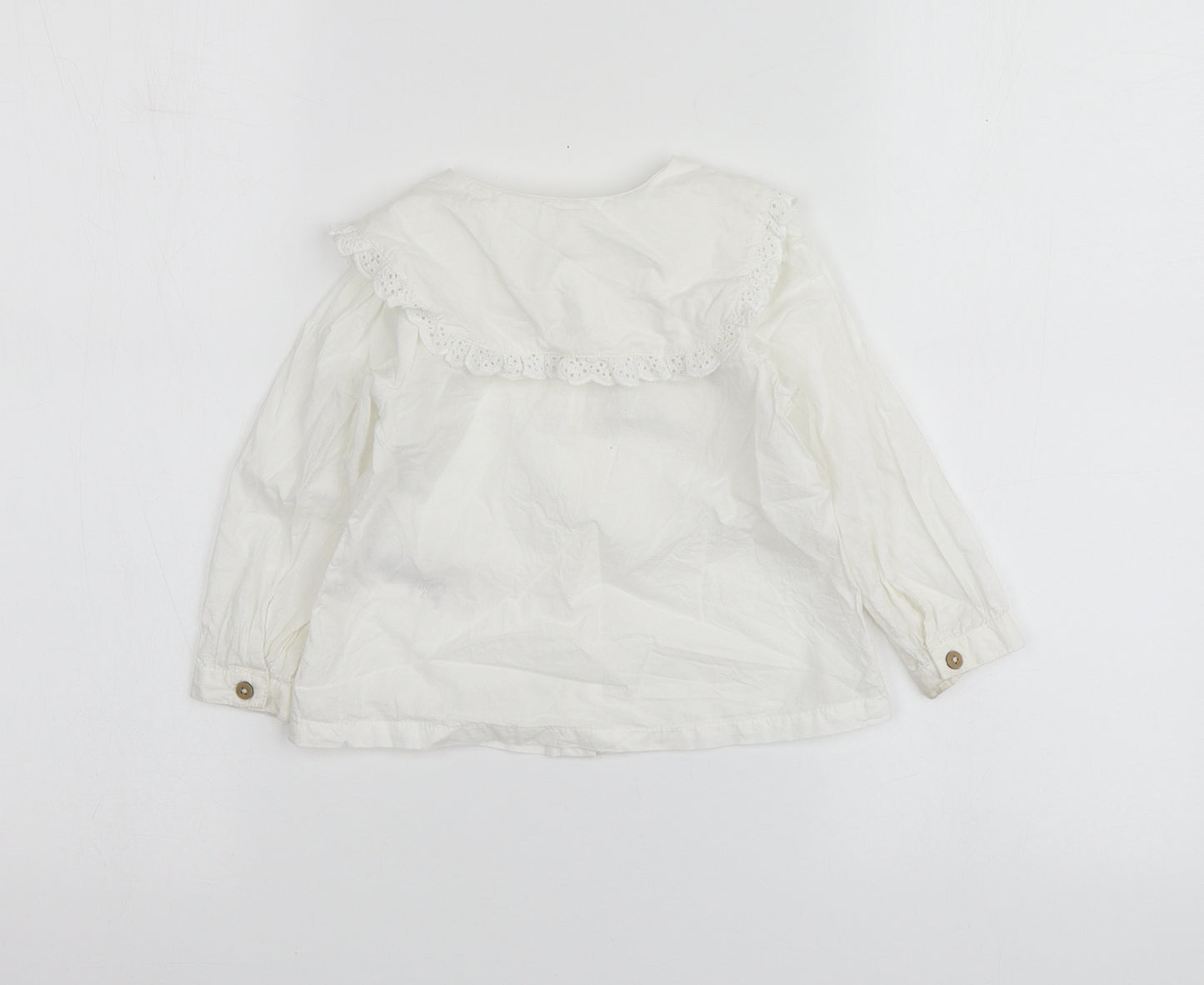 NEXT Girls White Cotton Basic Button-Up Size 18-24 Months Collared Button
