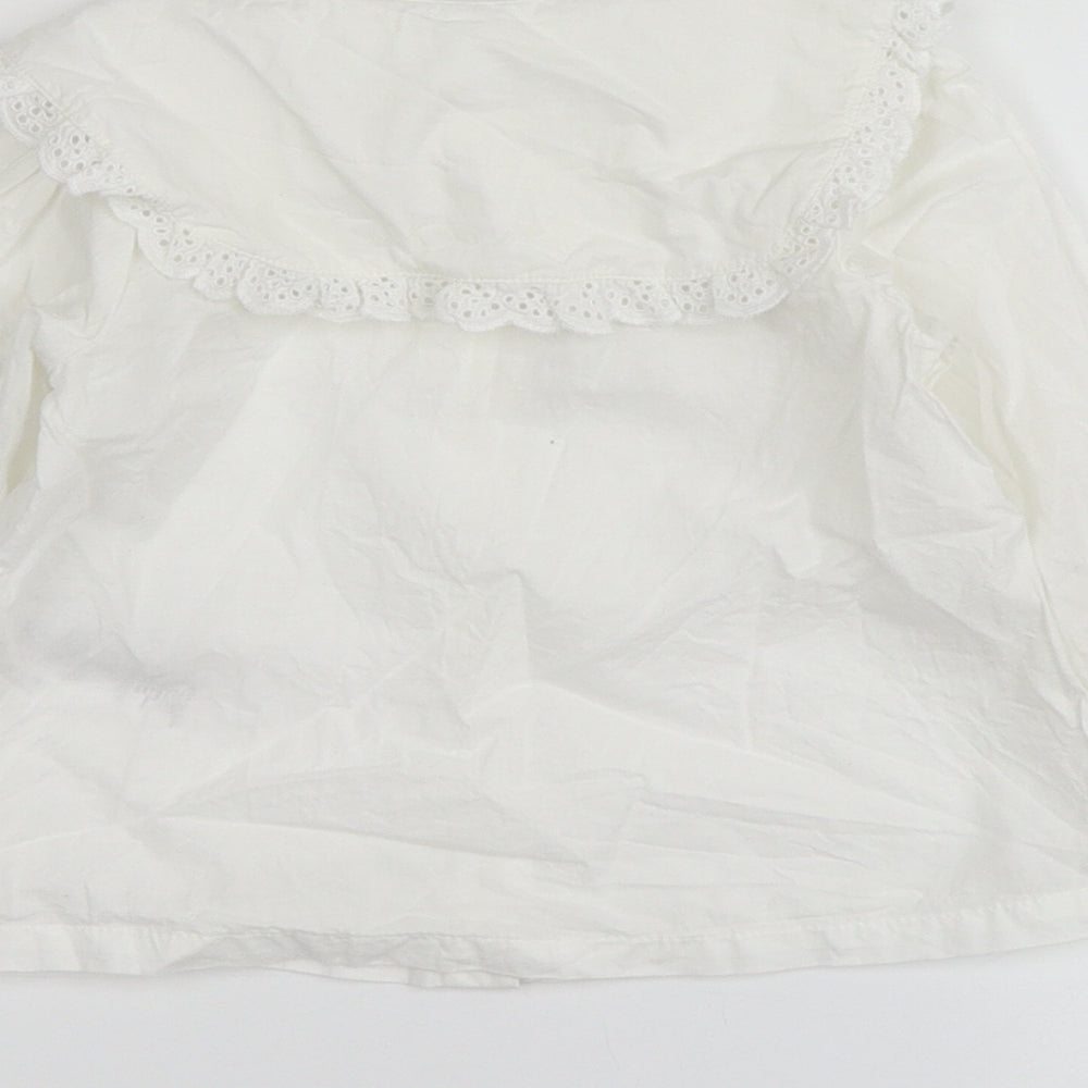 NEXT Girls White Cotton Basic Button-Up Size 18-24 Months Collared Button