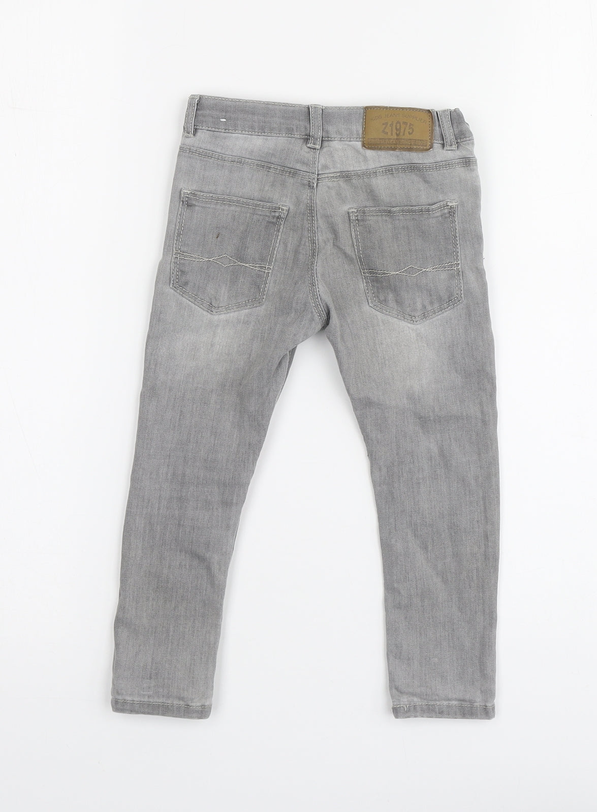 Zara Girls Grey Cotton Skinny Jeans Size 2-3 Years Regular Button
