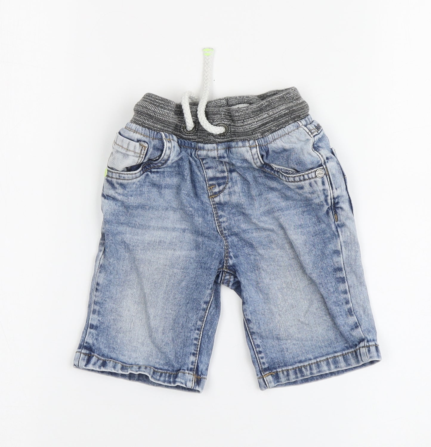 NEXT Boys Blue Cotton Bermuda Shorts Size 2-3 Years Regular Drawstring