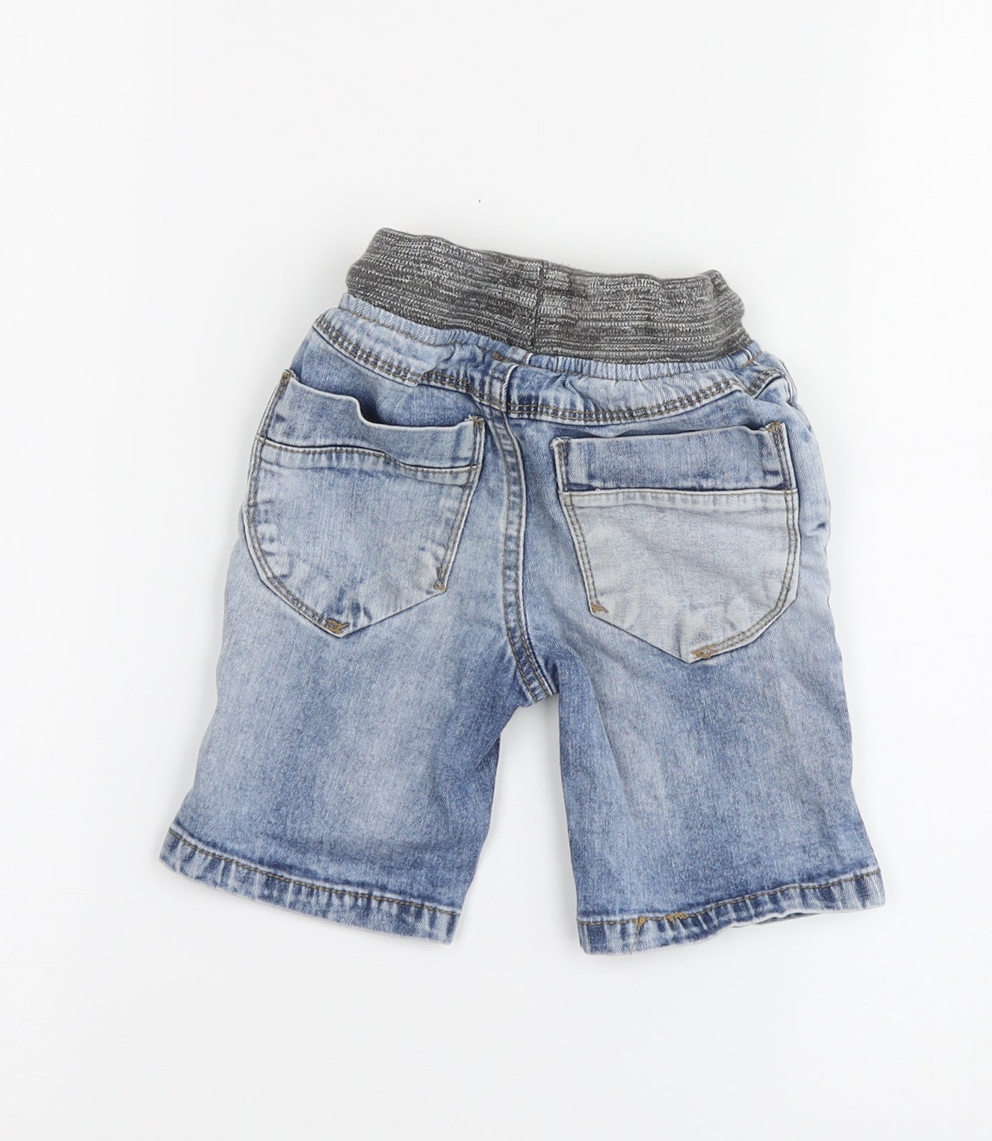 NEXT Boys Blue Cotton Bermuda Shorts Size 2-3 Years Regular Drawstring