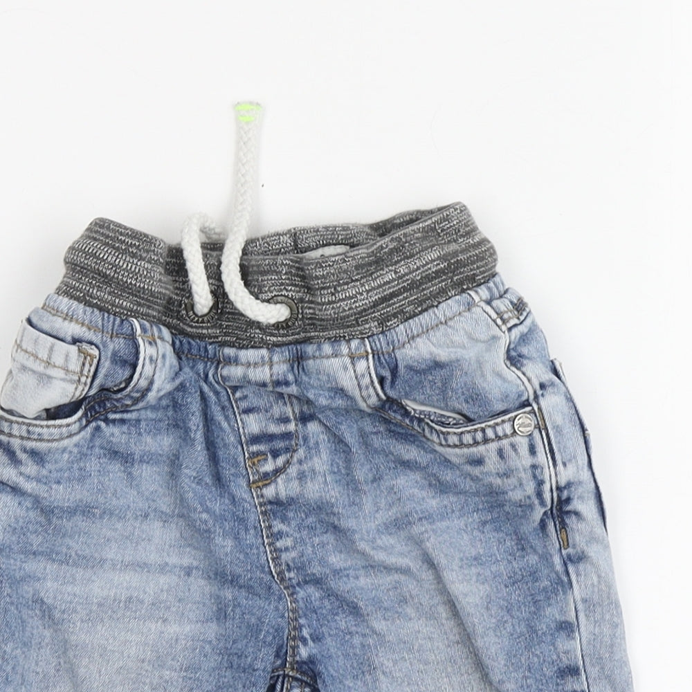 NEXT Boys Blue Cotton Bermuda Shorts Size 2-3 Years Regular Drawstring