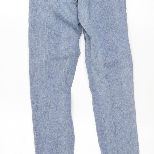 PRETTYLITTLETHING Womens Blue Cotton Skinny Jeans Size 4 L29 in Regular Button