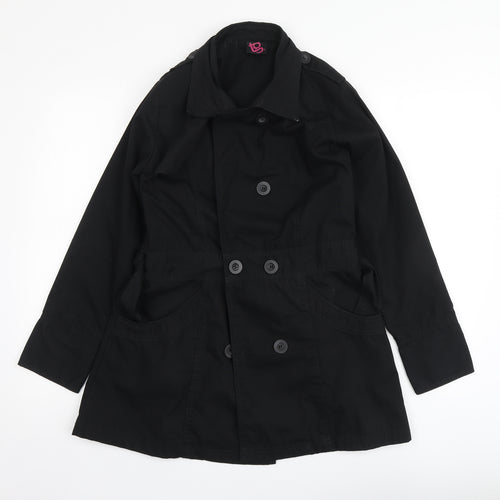TG Womens Black Pea Coat Coat Size 10 Button