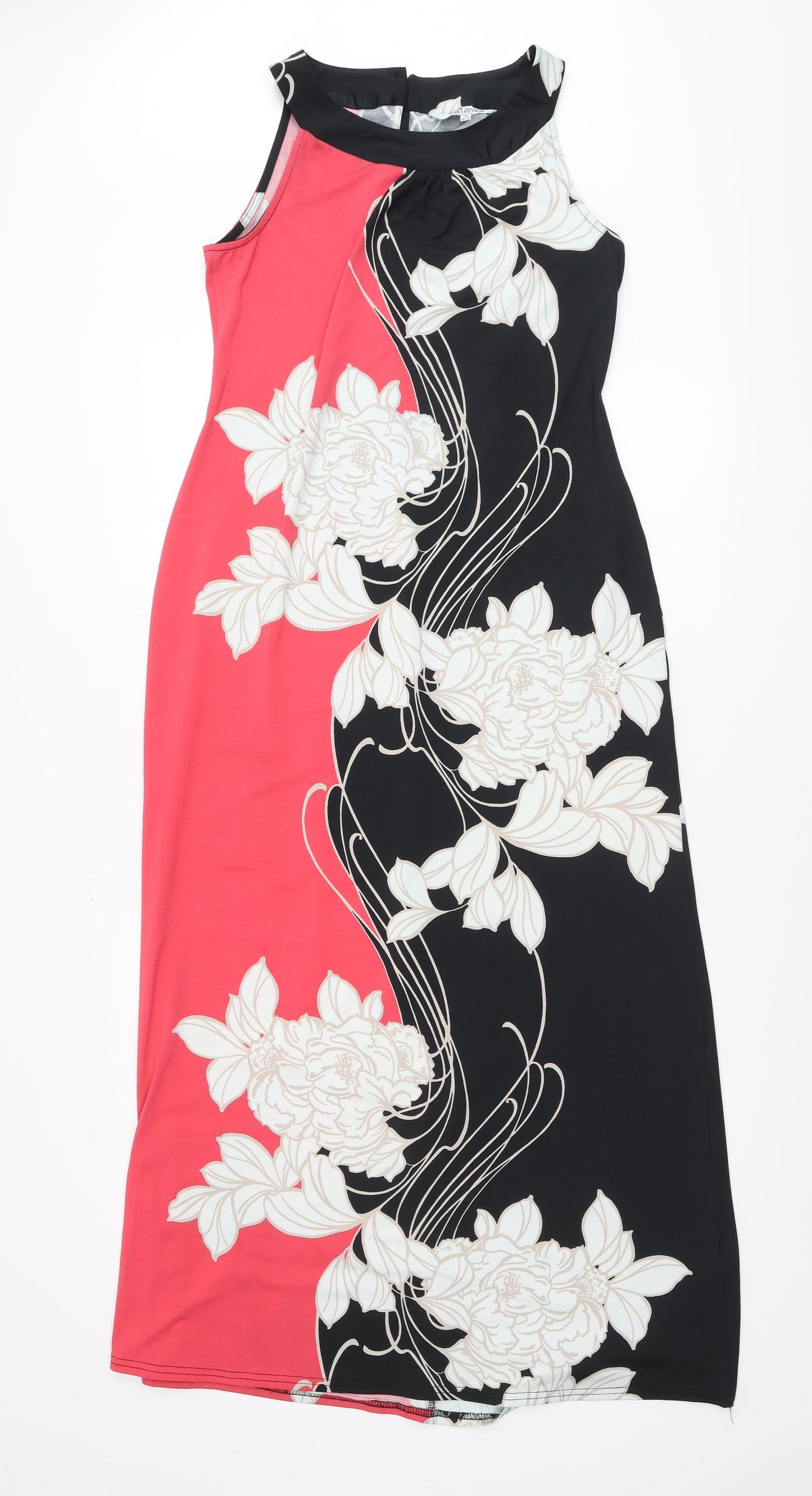 Debenhams Womens Multicoloured Floral Polyester A-Line Size 14 Roll Neck