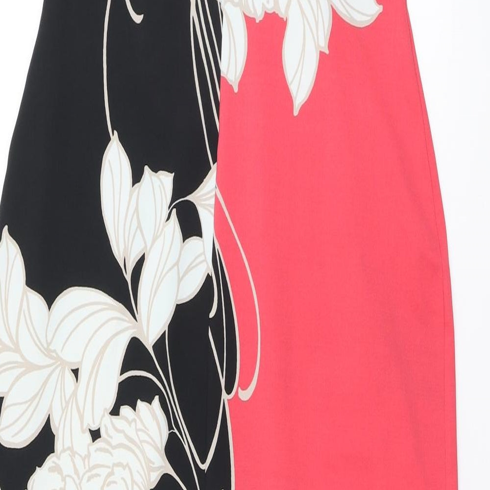 Debenhams Womens Multicoloured Floral Polyester A-Line Size 14 Roll Neck