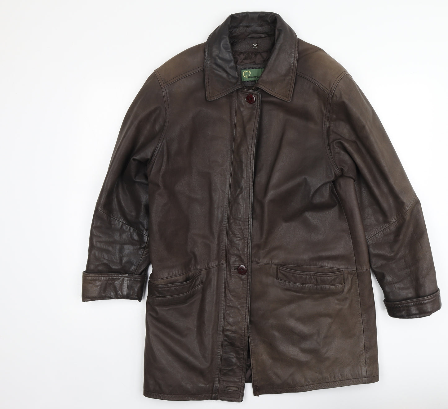 Hide Park Mens Brown Jacket Size M Button