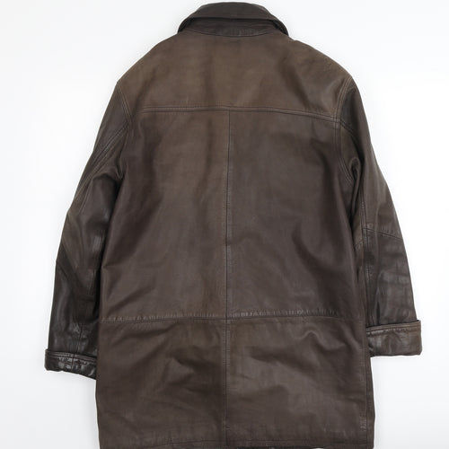 Hide Park Mens Brown Jacket Size M Button