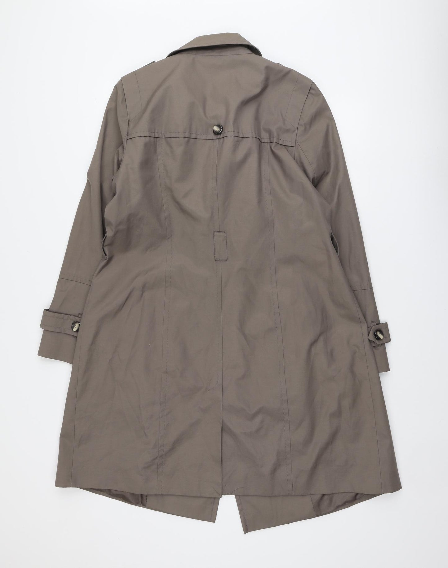 Debenhams Womens Grey Pea Coat Coat Size 16 Button